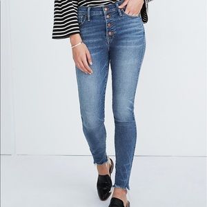 Madewell | High Rise Button Skinny Jeans Size 37P